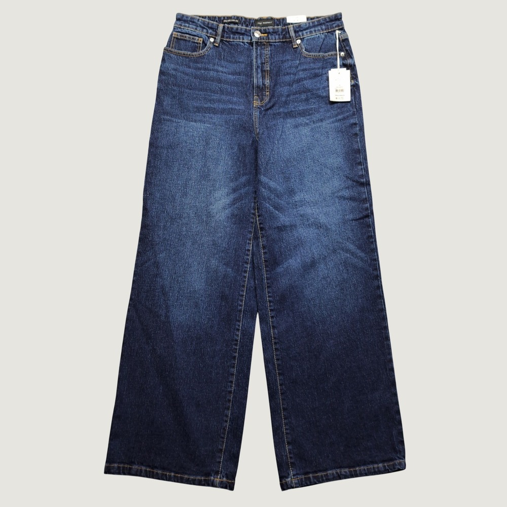 Free Assembly Wide Leg Jeans Women 12 Dark Wash NEW High Rise Denim